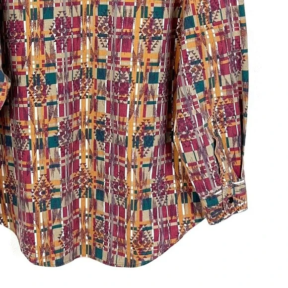 VTG The 45th West Collection Mens Button Down Shirt L Southwestern City Chic - Picture 5 of 9